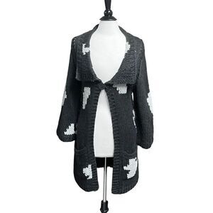 Sisters Charcoal Knit Cardigan Sweater Size L/XL NEW